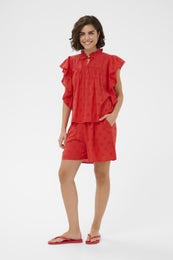 Kaffe KAfiona Shorts Naisten Shortsit 10511510 punainen