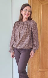 ISay Tanna Printed Blouse Naisten Pusero 57521 M8/wine flower dream