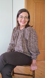 ISay Tanna Printed Blouse Naisten Pusero 57521 M8/wine flower dream