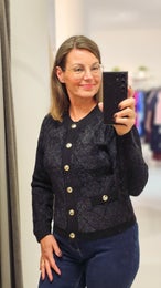 More & More Cardigan With Boucle Yarn Naisten Neulejakku 51921456 musta