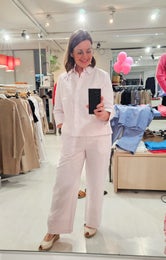 Masai MaParino Casual Long Trousers Naisten Pellavahousut 1011932 vaaleanpunainen
