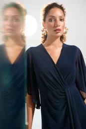 Joseph Ribkoff Chiffon Draped Naisten Juhlamekko 261710 2166/40/midnight blue