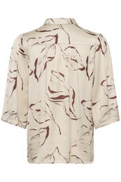 Soaked In Luxury SLClero Printed Shirt SS Naisten Paitapusero 30409030 304871/oatmeal leave print