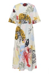 Culture CUAshmo Olena Dress Naisten Mekko 50112766 109058/blue/red animal