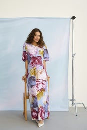 Culture CUMagna Greece Long Dress Naisten Mekko 50112824 109061/blue/pink/yellow flower