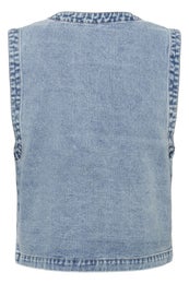 Culture CUTiala Aniceta Embroidery Waistcoat Naisten Farkkuliivi 50112923 500027/light blue wash