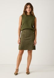 More & More Alcantara Skirt Naisten Hame 51095003 0660/olive leaf