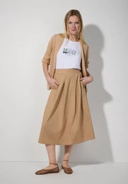 More & More Poplin Skirt Midi Naisten Chinohame 5183553 beige
