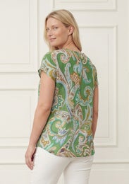 I Say Lotta Top Naisten Pusero 57952 n37/grass green paisley