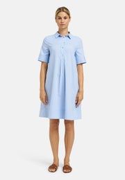 Milano Shirt Collar Dress With Half Placket And 1/2 Sleeve Naisten Mekko 95 2020 1439 vaaleansininen