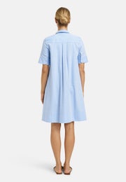 Milano Shirt Collar Dress With Half Placket And 1/2 Sleeve Naisten Mekko 95 2020 1439 vaaleansininen