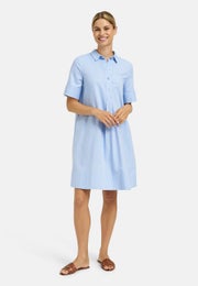 Milano Shirt Collar Dress With Half Placket And 1/2 Sleeve Naisten Mekko 95 2020 1439 vaaleansininen