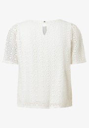 More & More Lace Shirt Blouse 1/2 Sleeve Naisten Pitsipusero 61822487 0041/off white