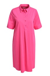 Milano Shirt Collar Dress With Half Placket And 1/2 Sleeve Naisten Mekko 95 2020 1439 pinkki