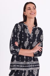 Freequent FQTilly Blouse Naisten Tunika 207653 black w.star off-white