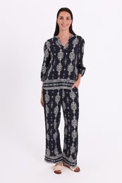 Freequent FQTilly Blouse Naisten Tunika 207653 black w.star off-white
