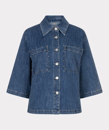 Esqualo Blouse Jeans S/slve Studs Naisten Farkkupaita SP26.12016 650/jeans blue