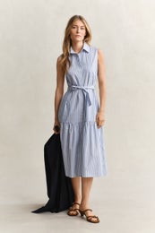 Gant Stripe Ctn Sleeveless Dress Naisten Mekko 4503502 424/hydrangea blue