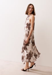 More & More CO-Voile Neckholder dress Naisten Mekko 61053002 5286/brushstroke flower print