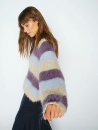 Mos Mosh MMSuvi Stripe Knit Naisten Neule Neule 182780 292/sweet grape