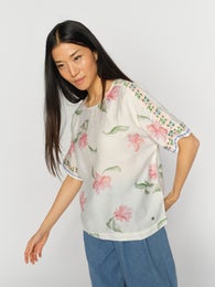 Mos Mosh MMPalma Big Orchid Blouse Naisten Pusero 178840180/ecru