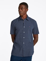 Tommy Hilfiger Seersucker Printed RF Shirt Miesten Paita MW0MW38573 DAF night sky