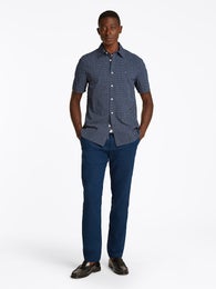 Tommy Hilfiger Seersucker Printed RF Shirt Miesten Paita MW0MW38573 DAF night sky