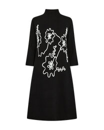 Freequent FQAni Dress Naisten Neulemekko 212465 black w. star off-white