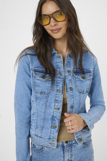 Kaffe KAVilma Denim Jacket Naisten Farkkutakki 10511486 103166 washed blue denim