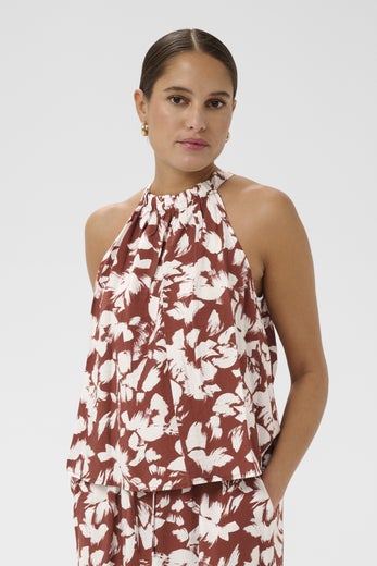 Kaffe KAevie Top Naisten Toppi 10511549 109283/henna chalk flower