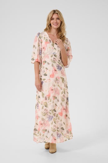 Cream CRHailey Long Dress Naisten Mekko 10613427 107168/sepia rose flower