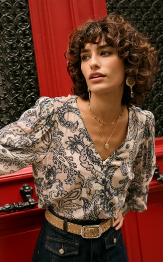 Cream CRBea Shirt Naisten Pusero 10614583 108795 cafe paisley print