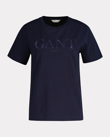 Gant Reg Tonal Graphic SS T-shirt Naisten T-paita 4200502 433/evening blue
