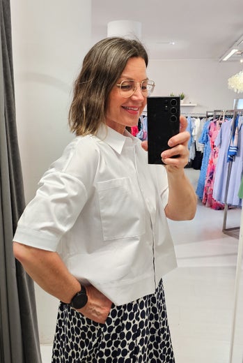 More & More Cropped Blouse Boxy Naisten Paitapusero 61822491 valkoinen