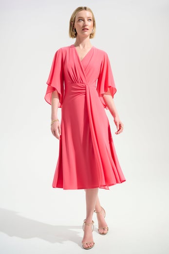 Joseph Ribkoff Chiffon Draped Naisten Juhlamekko 261710 koralli