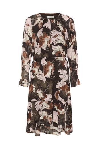 InWear MasonIW Short Dress Naisten Juhlamekko 30112830 900012634/brown w pink fall leaves