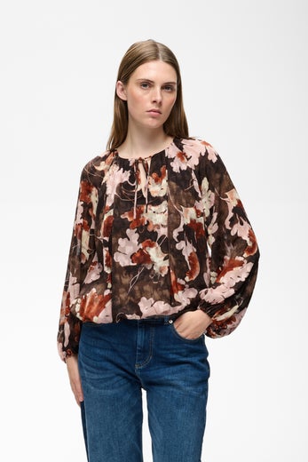 InWear MasonIW Balloon Blouse Naisten Pusero 30112832 900012634/brown w pink fall leaves