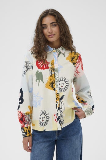 Culture CUAshmo Olena Shirt Naisten Paitapusero 50112765 109058/blue/red animal