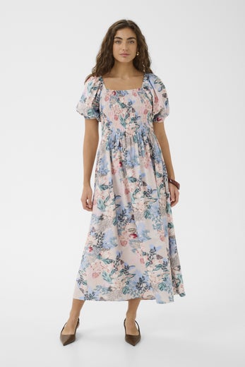 Culture CULotus Greece Smock Dress Naisten Mekko 50113553 109402/white cap/blue leaf