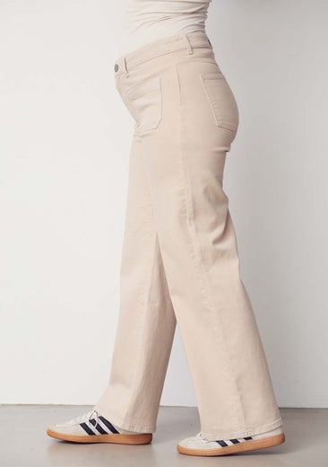 I Say Bologna Wide Twill Pant Naisten Housut 57678 beige