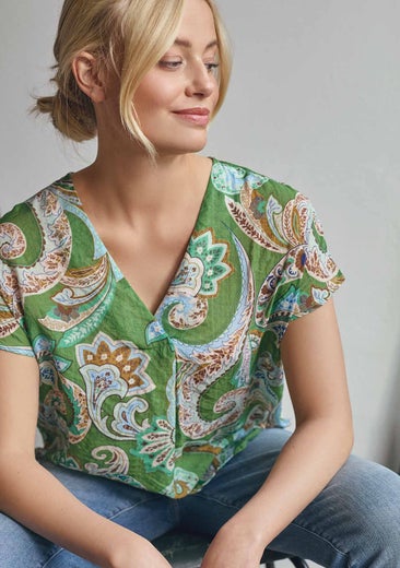 I Say Lotta Top Naisten Pusero 57952 n37/grass green paisley