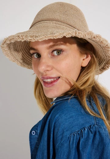 More & More Hat With Fringes Naisten Hattu 61039400 0214/powder beige