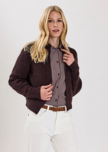 Claire Woman Chelsea-CW Cardigan Naisten Lyhyt Neuletakki 72364 ruskea