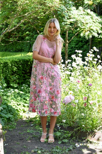 A-View Fuschia Midi Dress naisten Juhlamekko AV7086 roosa