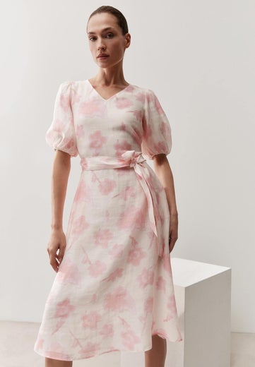 More & More Printed Balloon Sleeve Dress Naisten Mekko 61243081 3052/soft flowers