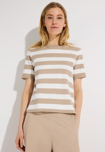 More & More Boxy Shirt With Stripes 2214 powder beige offwhite block 61820553 2214
