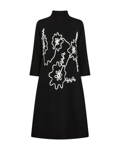 Freequent FQAni Dress Naisten Neulemekko 212465 black w. star off-white
